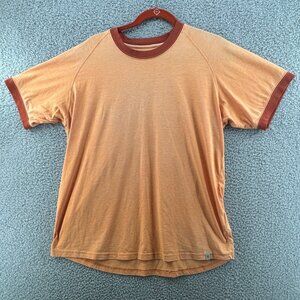 Vintage-Style Mens T-Shirt Short Sleeve Orange & Brown Outdoor-Themed